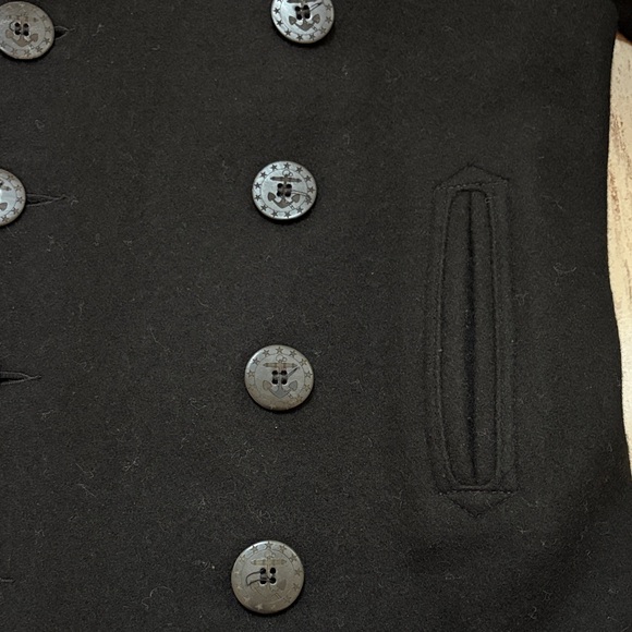 Men's Black Double-Breasted Coat - Picture 9 of 15